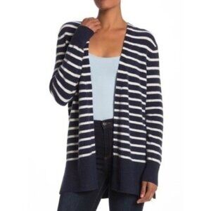 Madewell Cozy Short Walker Navy Striped Cardigan Size Small Long Sleeves